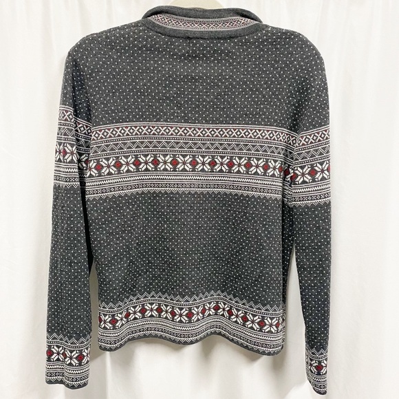 BULA Gray, White & Red Fair Isle Wool Blend Pullover Sweater - Picture 4 of 7